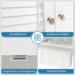 3 Ablagefach Hängeschrank mit Verstellbarem Einlegeboden Badezimmerschrank