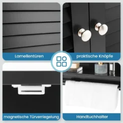 3 Ablagefach Hängeschrank mit Verstellbarem Einlegeboden Badezimmerschrank