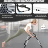 Ab Roller Bauchtrainer mit Gepolsterter Kopfstütze Bauchmuskeltrainer Gerät 73 x 73 x 64 cm