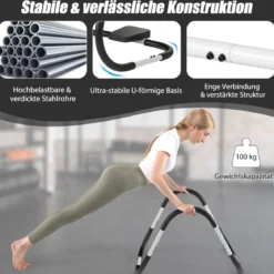 Ab Roller Bauchtrainer mit Gepolsterter Kopfstütze Bauchmuskeltrainer Gerät 73 x 73 x 64 cm