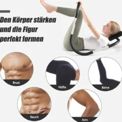 Ab Roller Bauchtrainer mit Gepolsterter Kopfstütze Bauchmuskeltrainer Gerät 73 x 73 x 64 cm