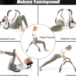 Ab Roller Bauchtrainer mit Gepolsterter Kopfstütze Bauchmuskeltrainer Gerät 73 x 73 x 64 cm