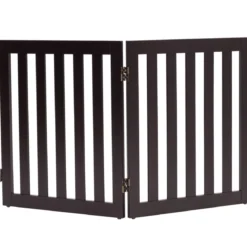 Absperrgitter Hunde 60cm Hoch Schutzgitter Holz Klappbar 2 Paneelen Braun