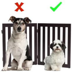 Absperrgitter Hunde 60cm Hoch Schutzgitter Holz Klappbar 2 Paneelen Braun