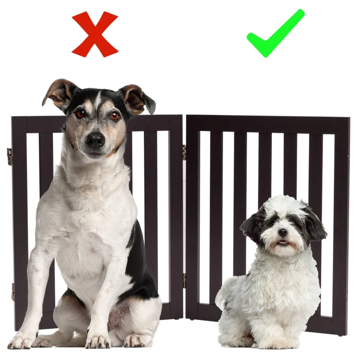 Absperrgitter Hunde 60cm Hoch Schutzgitter Holz Klappbar 2 Paneelen Braun