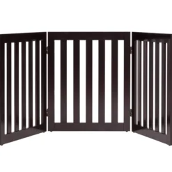 Absperrgitter Hunde 60cm Hoch Schutzgitter Holz Klappbar 3 Paneelen Braun