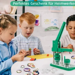 Abzeichenmaschine Button-Presse mit 500 Teilen 23 x 9 x 36 cm Grün