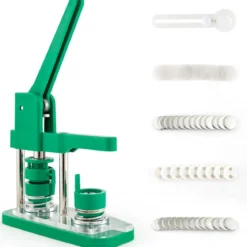 Abzeichenmaschine Button-Presse mit 500 Teilen 23 x 9 x 36 cm Grün