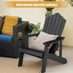 Adirondack-Stuhl Gartenstuhl mit Getränkehalter Schwarz/Navy/Weiß/Hellgrau/Rot