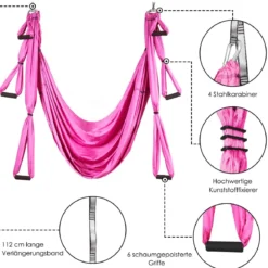 Aerial Yoga Hängematte Set Yoga Schaukel Air Fliegen Hängematte Rosa/Blau/Lila/Hellblau