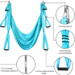 Aerial Yoga Hängematte Set Yoga Schaukel Air Fliegen Hängematte Rosa/Blau/Lila/Hellblau