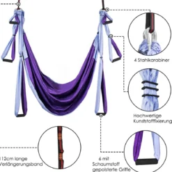 Aerial Yoga Hängematte Set Yoga Schaukel Air Fliegen Hängematte Rosa/Blau/Lila/Hellblau