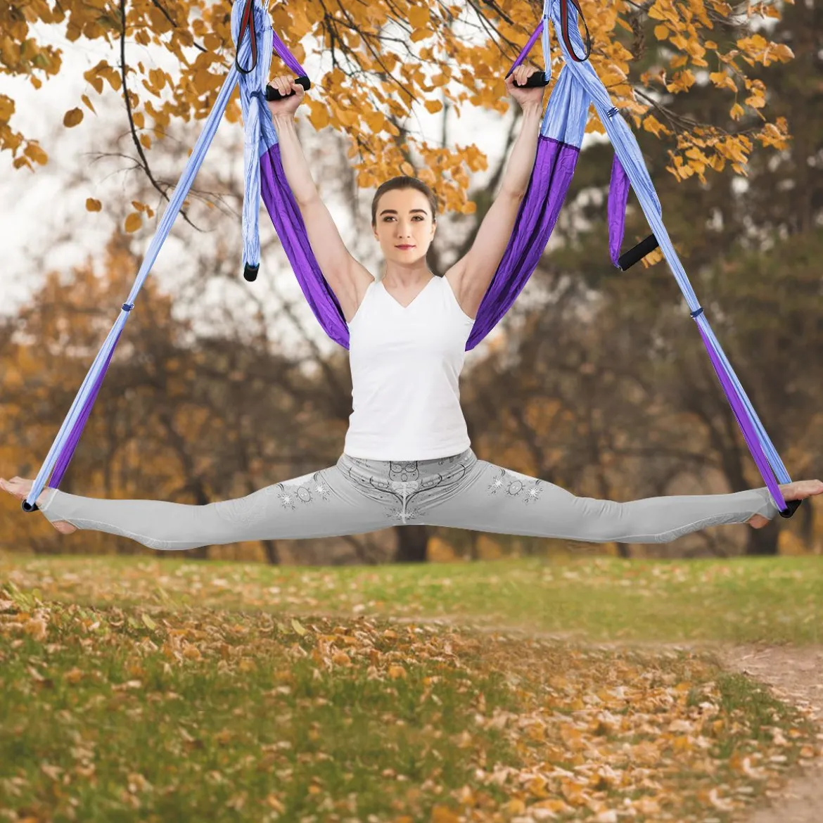 Aerial Yoga Hängematte Set Yoga Schaukel Air Fliegen Hängematte Rosa/Blau/Lila/Hellblau