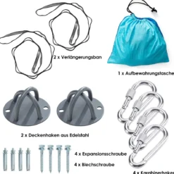 Aerial Yoga Hängematte Set Yoga Schaukel Air Fliegen Hängematte Rosa/Blau/Lila/Hellblau