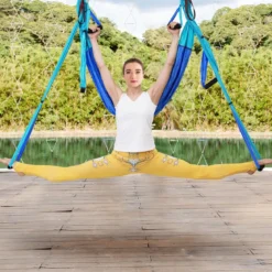 Aerial Yoga Hängematte Set Yoga Schaukel Air Fliegen Hängematte Rosa/Blau/Lila/Hellblau