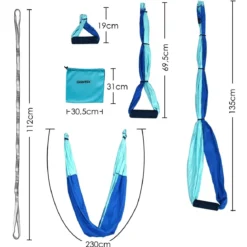 Aerial Yoga Hängematte Set Yoga Schaukel Air Fliegen Hängematte Rosa/Blau/Lila/Hellblau