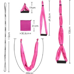 Aerial Yoga Hängematte Set Yoga Schaukel Air Fliegen Hängematte Rosa/Blau/Lila/Hellblau