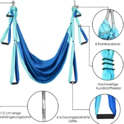 Aerial Yoga Hängematte Set Yoga Schaukel Air Fliegen Hängematte Rosa/Blau/Lila/Hellblau