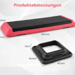 Aerobic Stepper Höhenverstellbar Fitness Stepper mit 4 Stützblöcken Strukturierter Oberfläche Rot