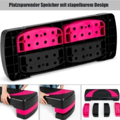 Aerobic Stepper Höhenverstellbarer Steppbr mit 3 Stufen Stepper 250kg belastbar