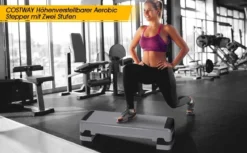 Aerobic Stepper mit 4 abnehmbaren Stufen höhenverstellbare Stufenplattform Fitness Stepper Grau