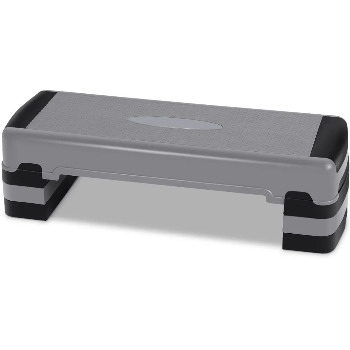 Aerobic Stepper mit 4 abnehmbaren Stufen höhenverstellbare Stufenplattform Fitness Stepper Grau