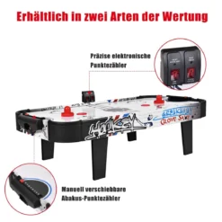 Air-Hockey-Set 42 Zoll Mini-Tisch für Air Hockey mit Elektronischem LED-Punktezähler