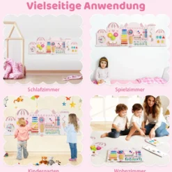 Aktivitätswand für Kleinkinder 11-in-1 Montessori Holz-Wandspielzeug für Bildung & frühkindliche Entwicklung Rosa