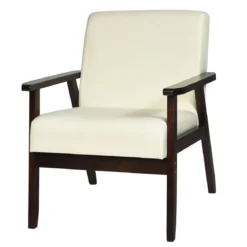 Akzentstuhl Gepolsterter Stoffstuhl 64 x 70 x 79 cm Beige