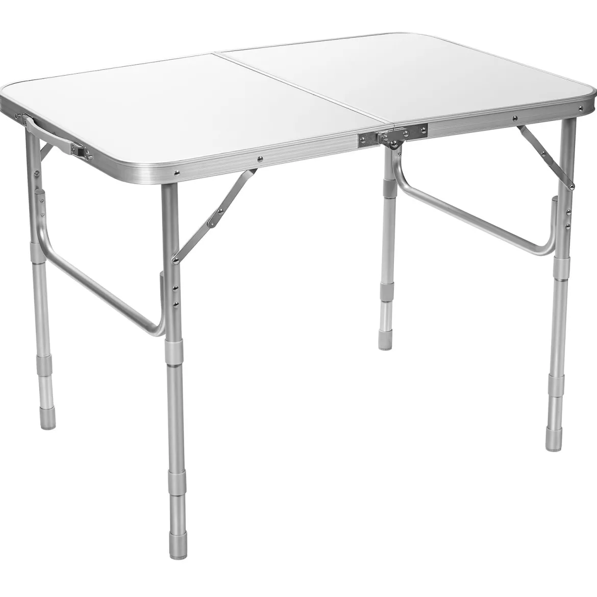 Aluminium-Klapptisch Multifunktionaler Camping-Tisch mit 3 einstellbaren Positionen Weiß