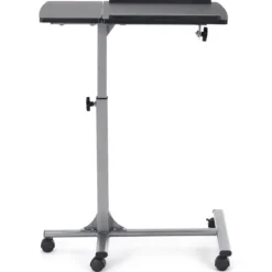 Anpassbarer Laptop Computertisch Laptoptisch mit 5 Rollen Höhe/Winkel verstellbar Silber + Schwarz