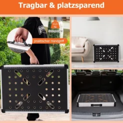 Arbeitstisch klappbar Werkbank mit 2 Schnellklemmen 3 Werkzeugkästen & Metallrahmen