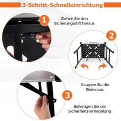 Arbeitstisch klappbar Werkbank mit 2 Schnellklemmen 3 Werkzeugkästen & Metallrahmen