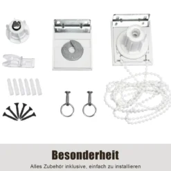 Außenjalousie mit UV-Schutz Abdunkelungsrollo Outdoor Rolljalousie Sonnenschutzrollo 121x181 cm Grau