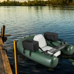 Aufbelasbares Fischerboot Schlauchboot Angelboot mit Rückenlehne Paddelboot 157 x 114 x 35 cm
