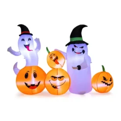 Aufblasbare Halloween-Dekoration Kürbisse & 2 Geister mit LED-Leuchten 170 x 70 x 125 cm