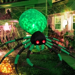 Aufblasbare Halloween-Spinne mit Rotierendem LED-Lichter Gruselige Spinnendekoration