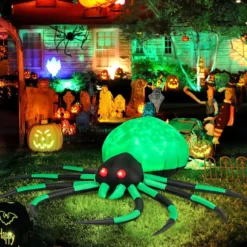 Aufblasbare Halloween-Spinne mit Rotierendem LED-Lichter Gruselige Spinnendekoration
