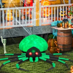Aufblasbare Halloween-Spinne mit Rotierendem LED-Lichter Gruselige Spinnendekoration