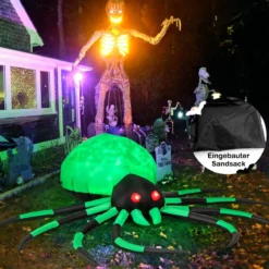 Aufblasbare Halloween-Spinne mit Rotierendem LED-Lichter Gruselige Spinnendekoration