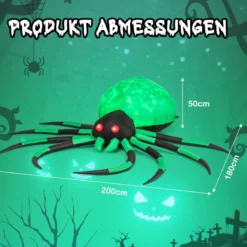 Aufblasbare Halloween-Spinne mit Rotierendem LED-Lichter Gruselige Spinnendekoration