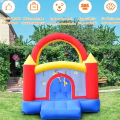 Aufblasbare Hüpfburg Große Kapazität Hüpfburg mit Breiter Kletterwand 5 x 2 x 2 m Bunt
