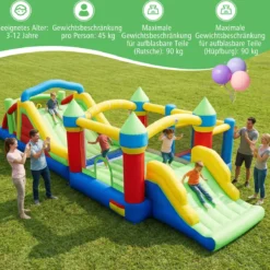 Aufblasbare Hüpfburg große Rutsche mit Sprungbereich Kinderhüpfburg (ohne Gebläse)