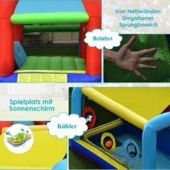 Aufblasbare Hüpfburg mit Gebläse Hüpfburg mit Doppelrutschen für den Garten Bunt