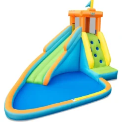 Aufblasbare Hüpfburg mit 450W Gebläse Wasserspielcenter Hüpfburg für Kinder 400 x 300 x 265 cm Bunt