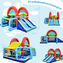 aufblasbare Hüpfburg Springburg mit Doppelrutschen Outdoor Bunt