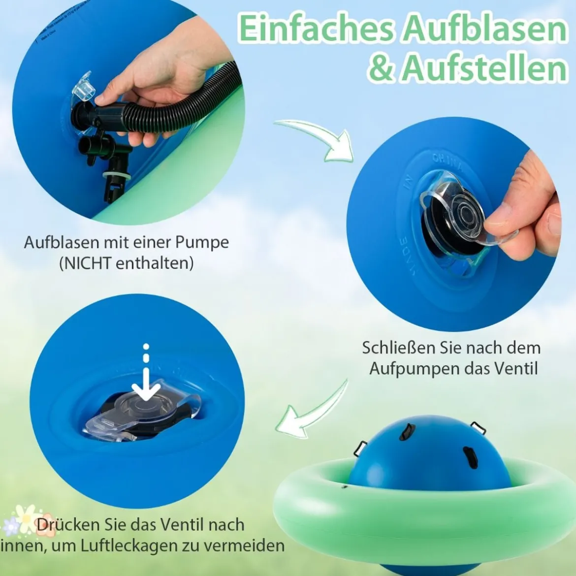 Aufblasbare Kuppelwippe zum Rollen & Neigen & Klettern & Hüpfen Kinderwippe