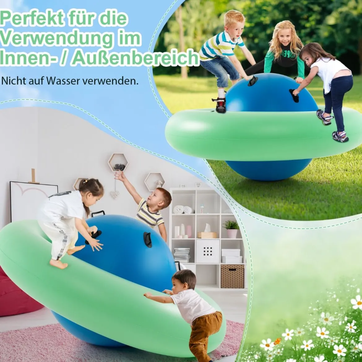Aufblasbare Kuppelwippe zum Rollen & Neigen & Klettern & Hüpfen Kinderwippe
