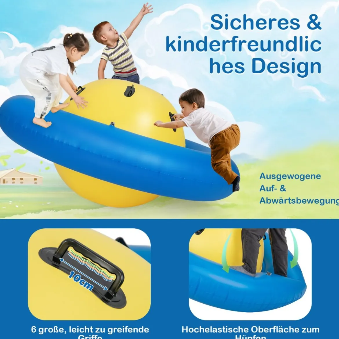 Aufblasbare Kuppelwippe zum Rollen & Neigen & Klettern & Hüpfen Kinderwippe