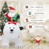 Aufblasbarer Eisbär & reitender Weihnachtsmann, Weihnachtsfigur mit LEDs, Weihnachtsdeko inkl. Gebläse & Zubehör 200cm